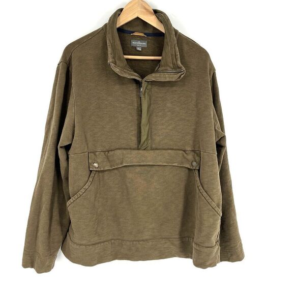 L.L. Bean Other - LL Bean Signature Vintage Sweatshirt Size Large Men Olive Green Pullover 1/2 Zip